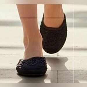 Vintage Beaded Satin Street Slippers NWT IN BOX Gorgeous